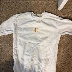 Comfort Colors White Crewneck with Small Gold 'C' Logo